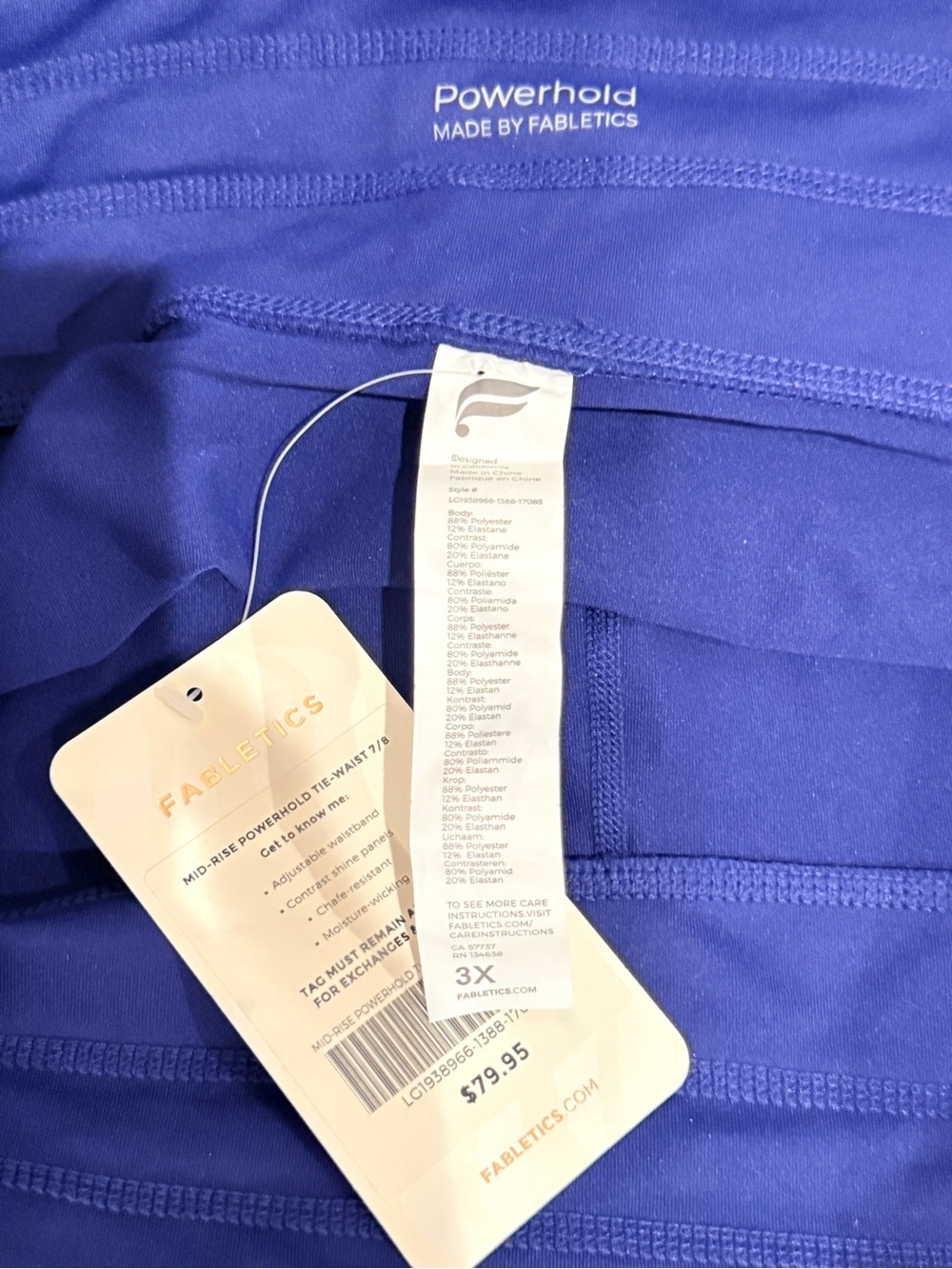 Fabletics Deep Blue High-Waist Leggings